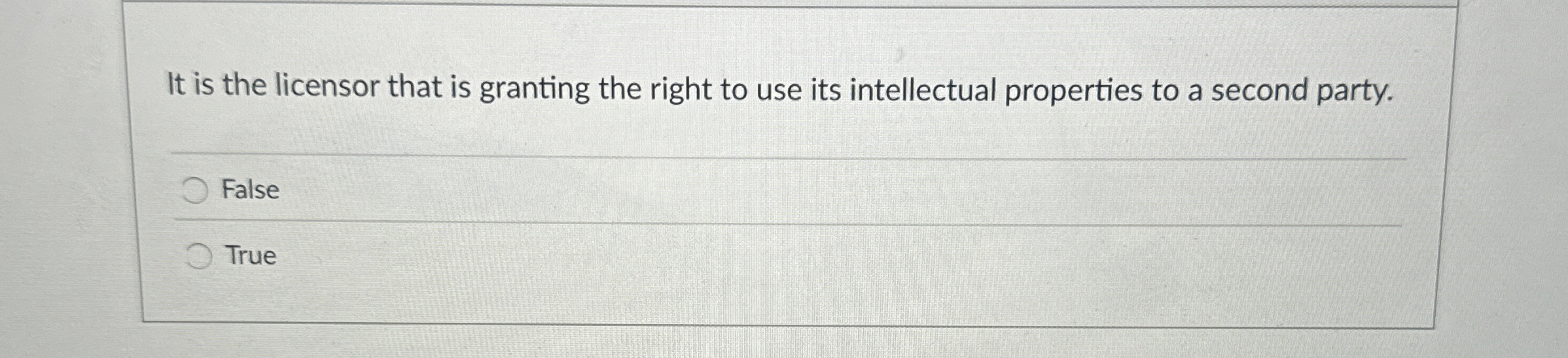  It is the licensor that is granting the right to use
