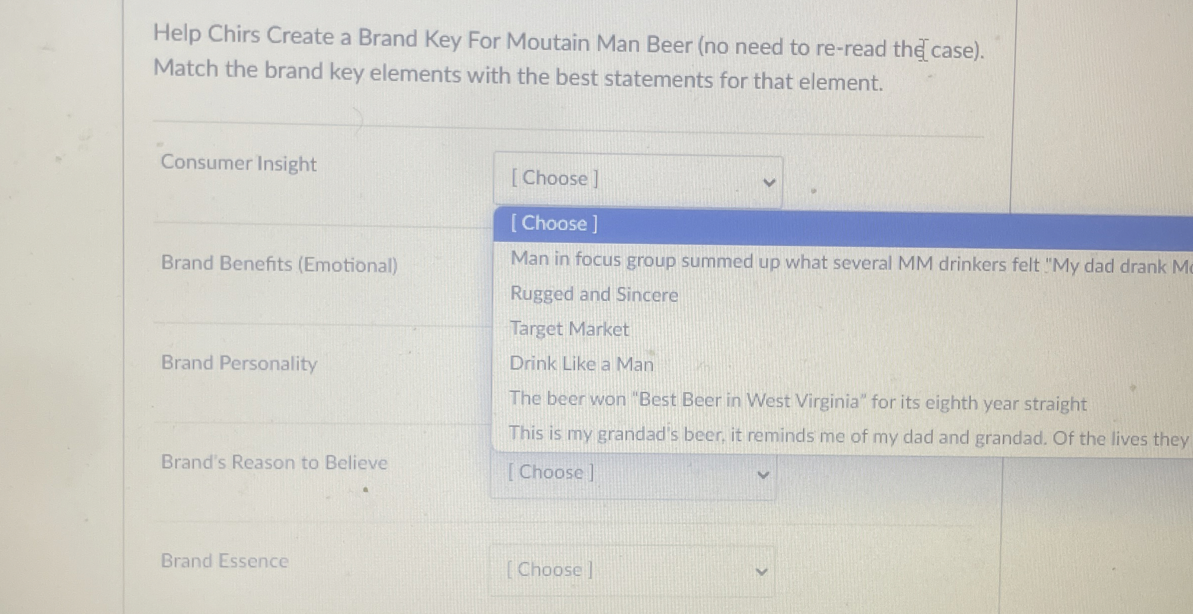  Help Chirs Create a Brand Key For Moutain Man Beer (no