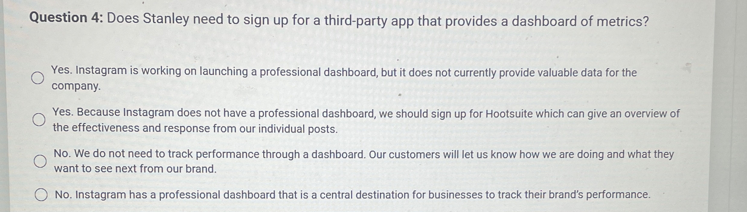  Question 4: Does Stanley need to sign up for a third-party
