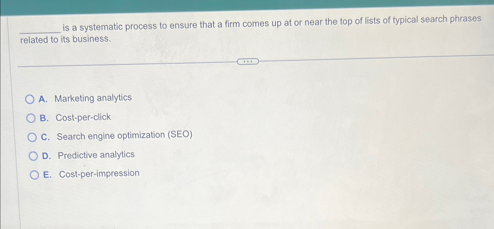  is a systematic process to ensure that a firm comes up