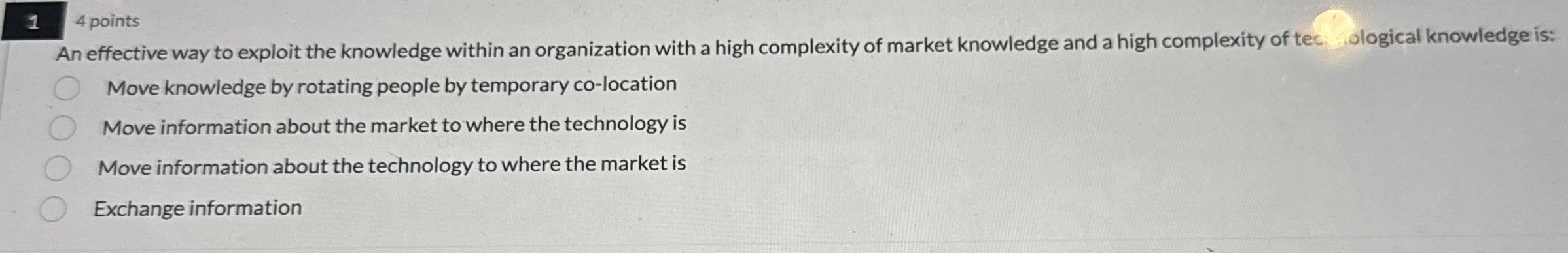  1 4 points An effective way to exploit the knowledge within