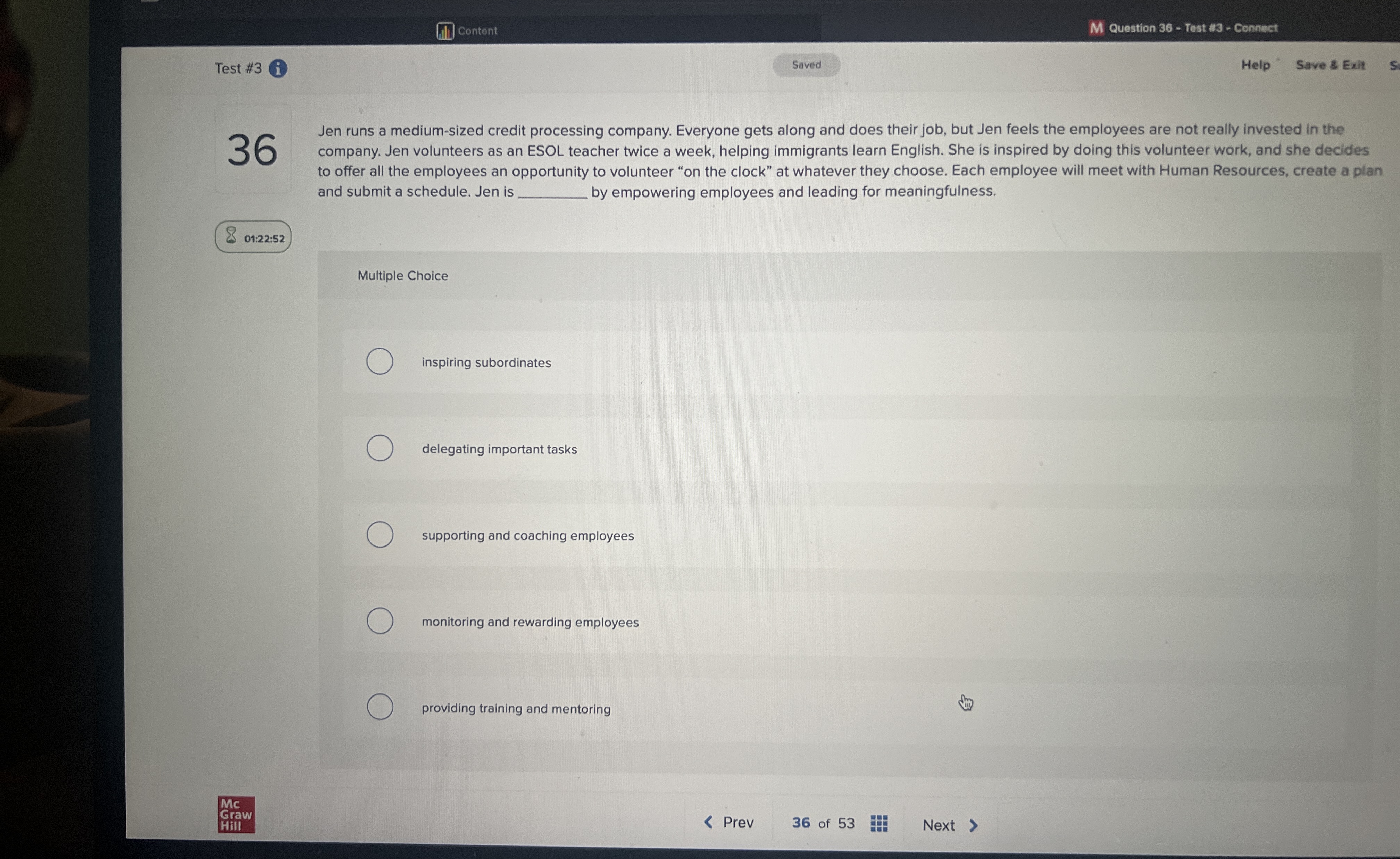  Content Question 36- Test #3- Connect Test #3 Saved Help Save