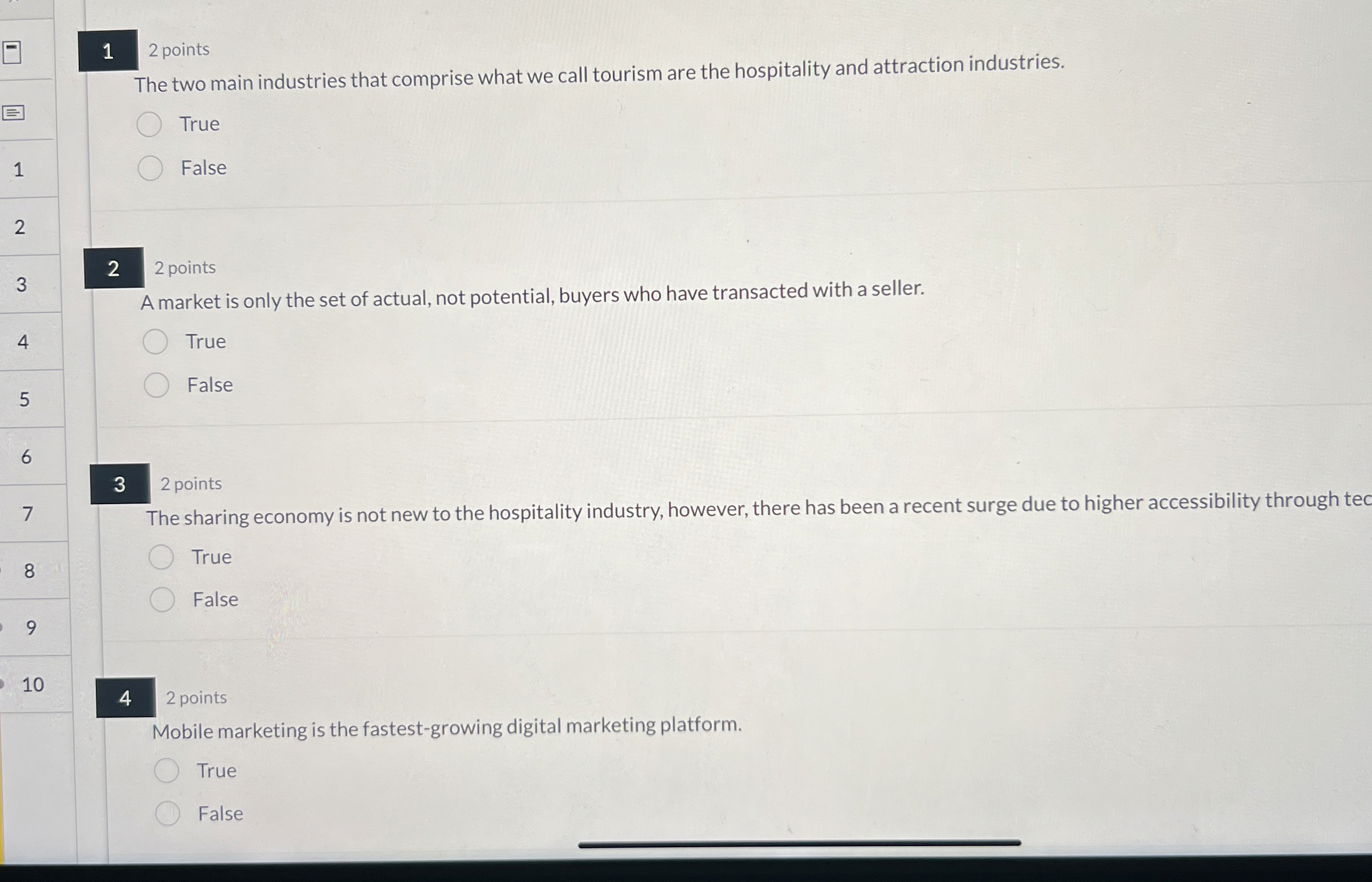  1 2 points The two main industries that comprise what we