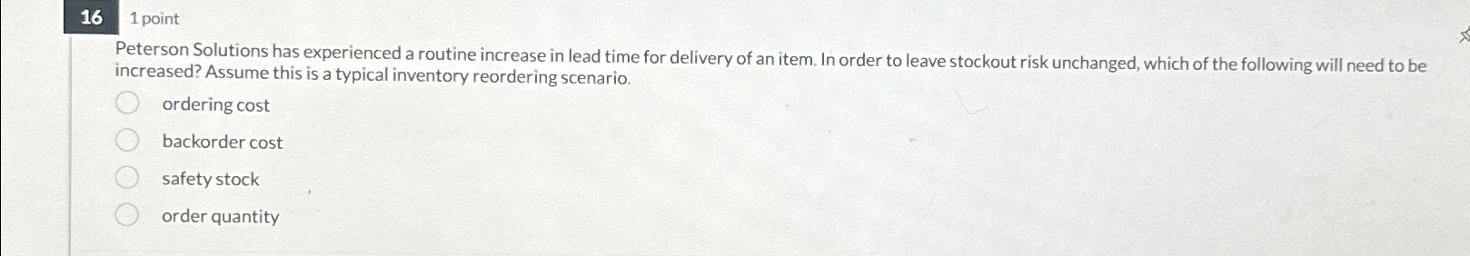  16,1 point Peterson Solutions has experienced a routine increase in lead