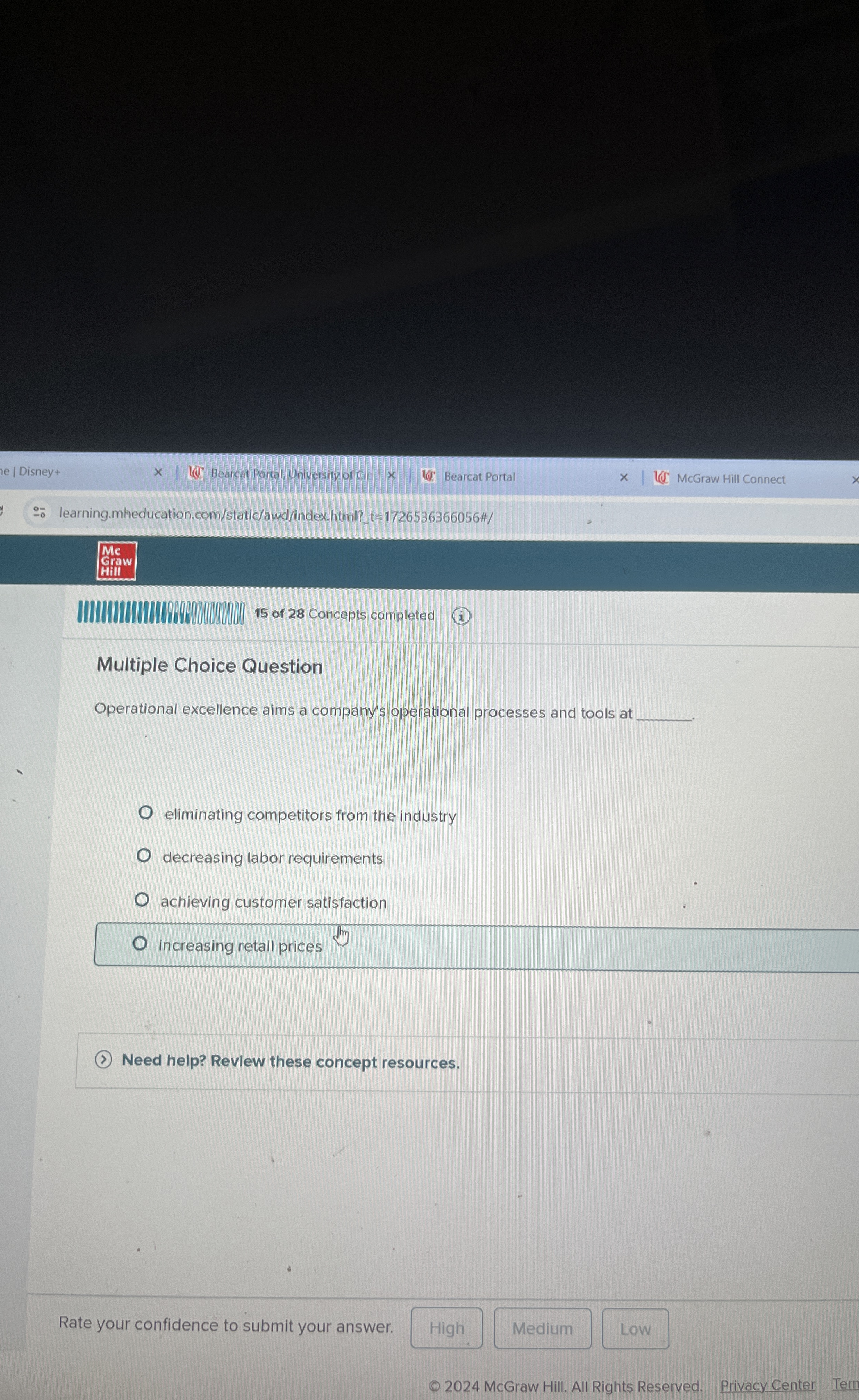  Multiple Choice Question Operational excellence aims a company's operational processes and