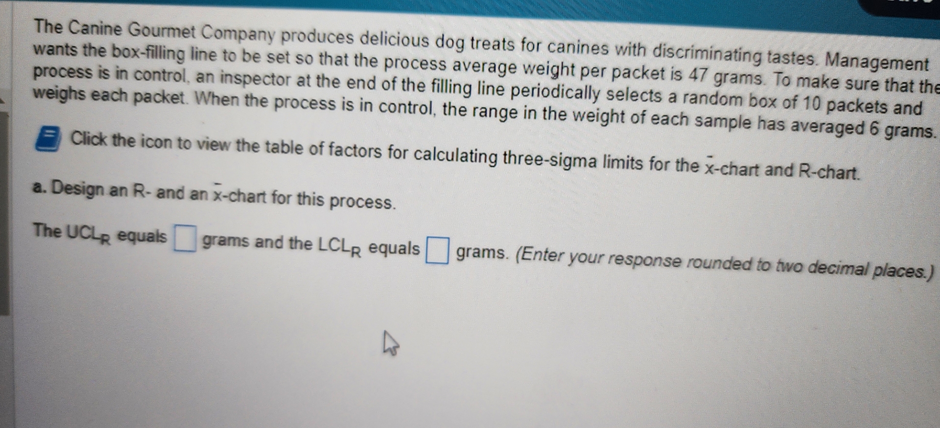 Factors for calculating three-sigma limits for the x-chart and R-chart \table[[\table[[Size