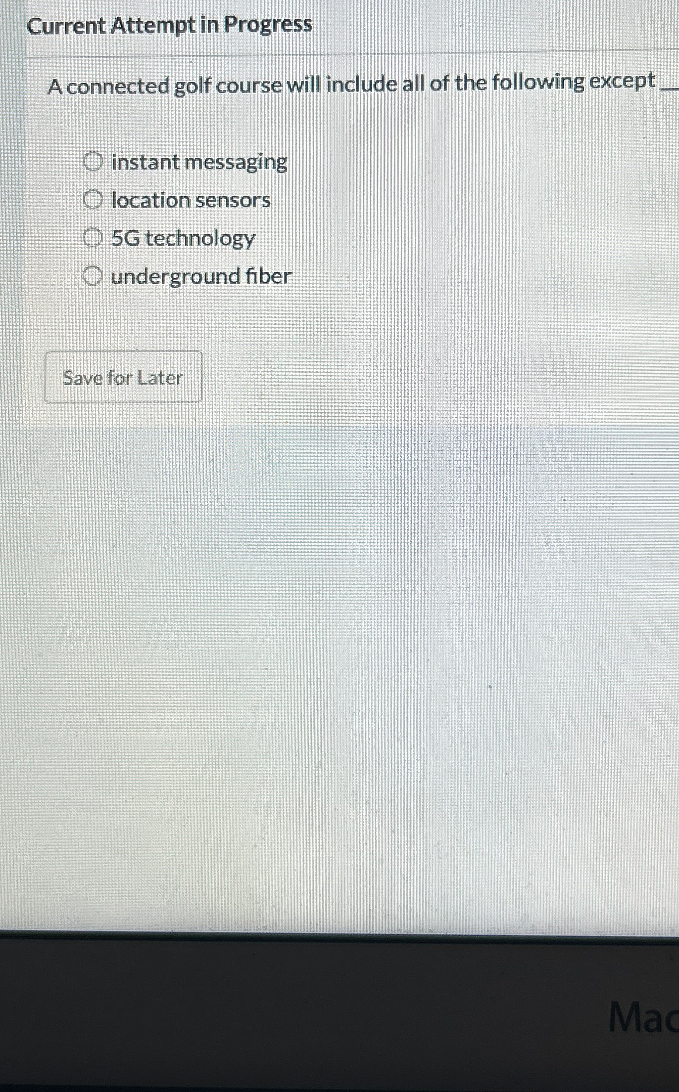  Current Attempt in Progress A connected golf course will include all