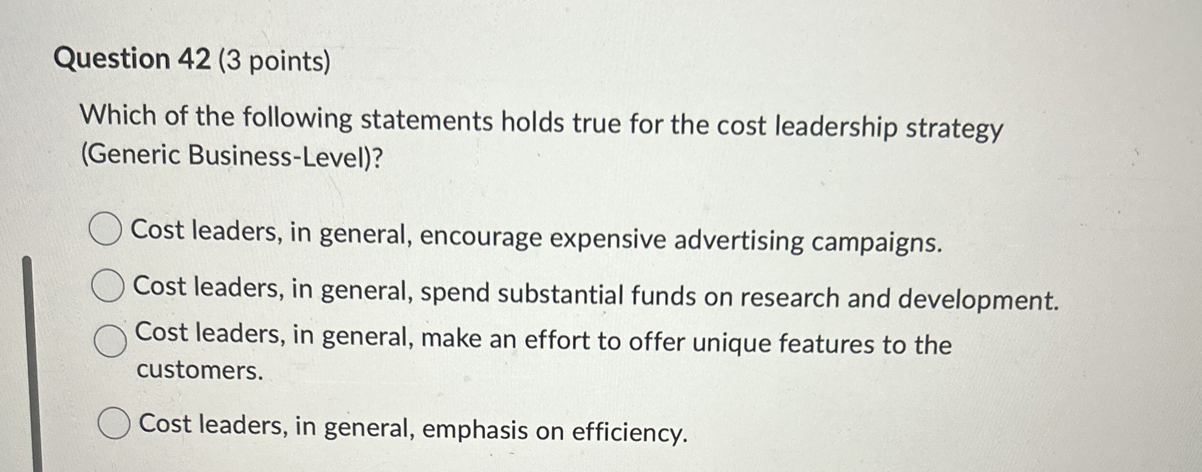  Question 42(3 points) Which of the following statements holds true for