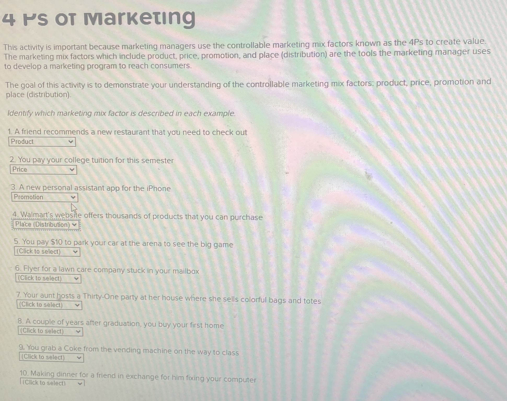  4 HS OT IMarketng This activity is important because marketing managers