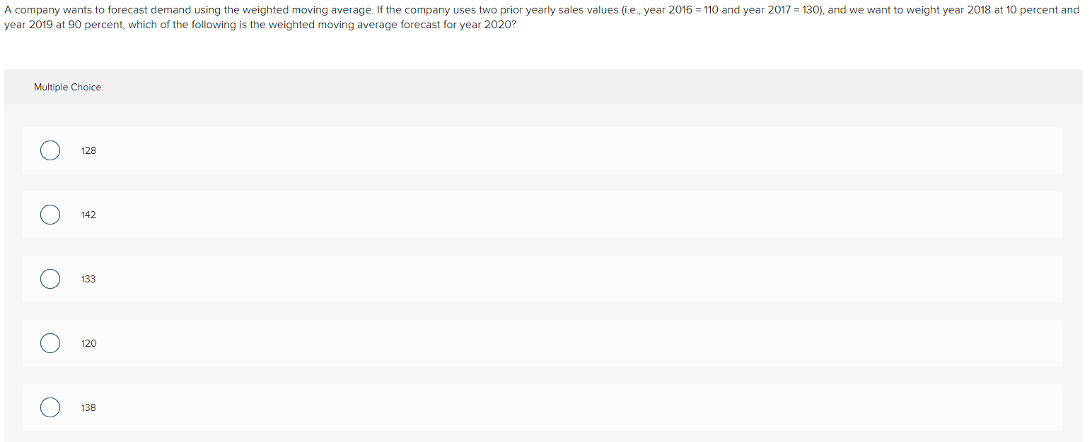  year 2019 at 90 percent, which of the following is the