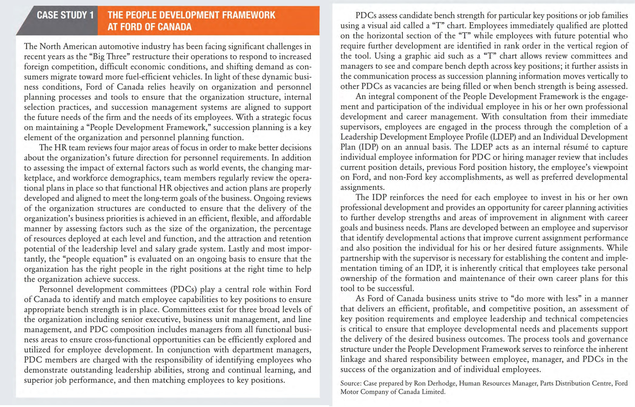  Case 1: The People Development Framework at Ford of Canada, pp.190191.