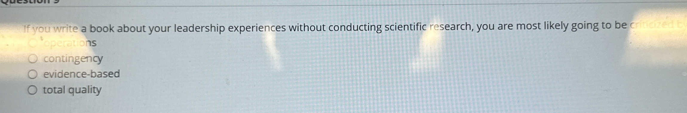  If you write a book about your leadership experiences without conducting