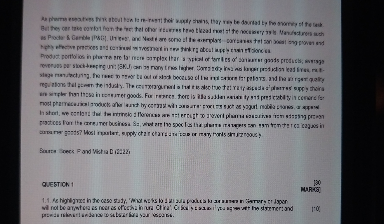  As pharma executives think about how to re-invent their supply chains,