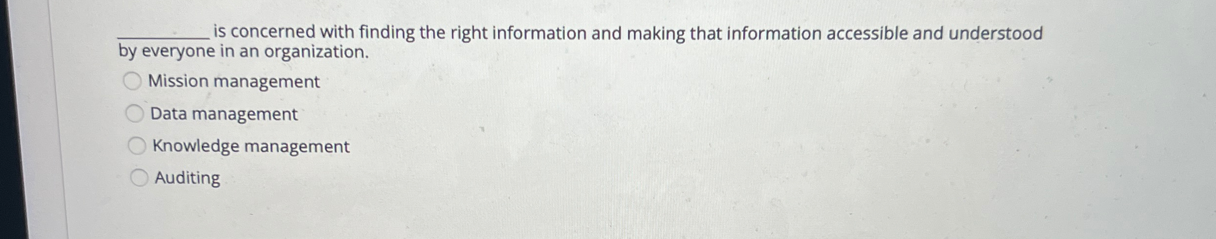  q, is concerned with finding the right information and making that