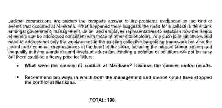  CASE STUDY: Marikana the causes and wider implications and lessons for