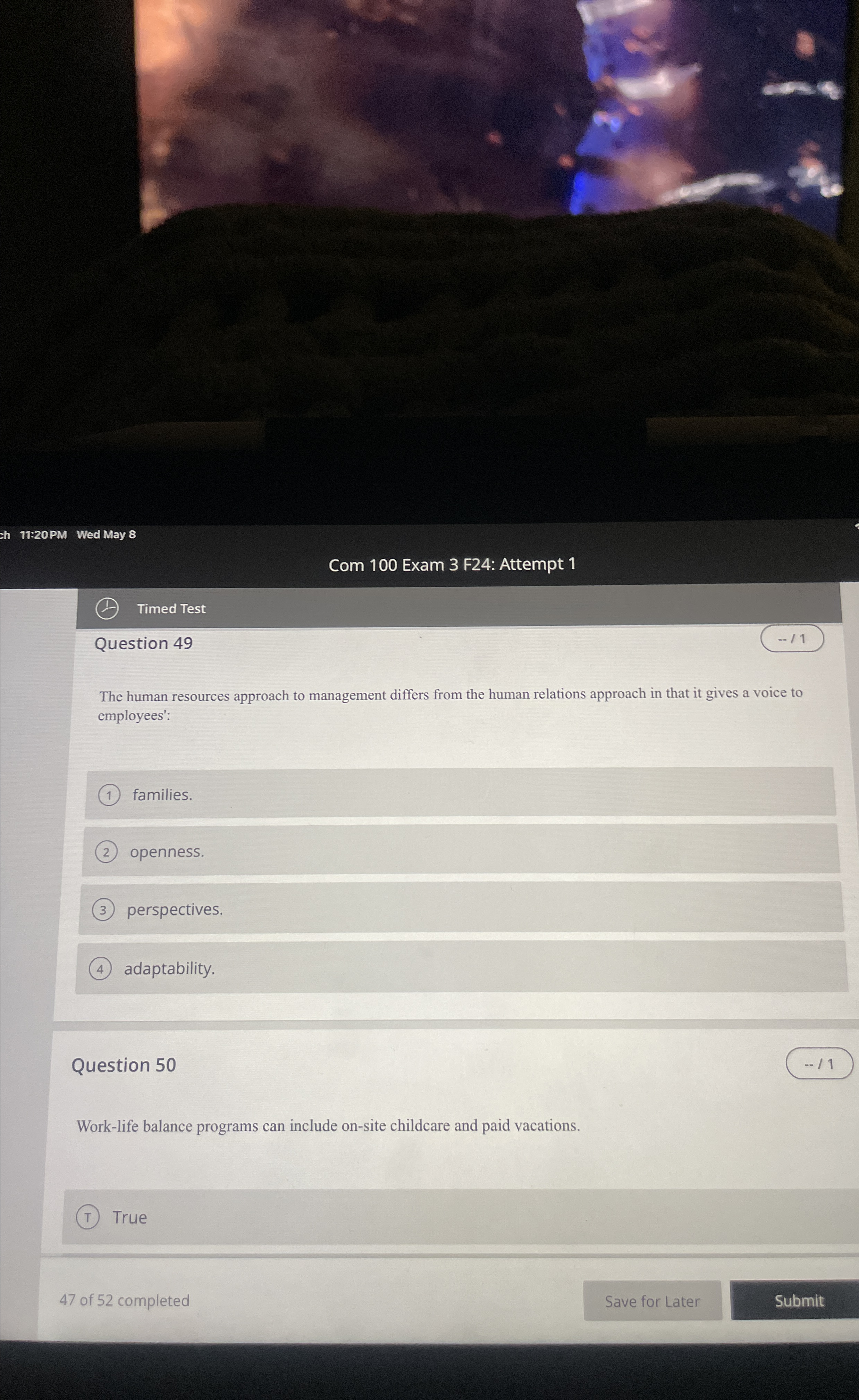  11:20 PM Wed May 8 Com 100 Exam 3 F24: Attempt