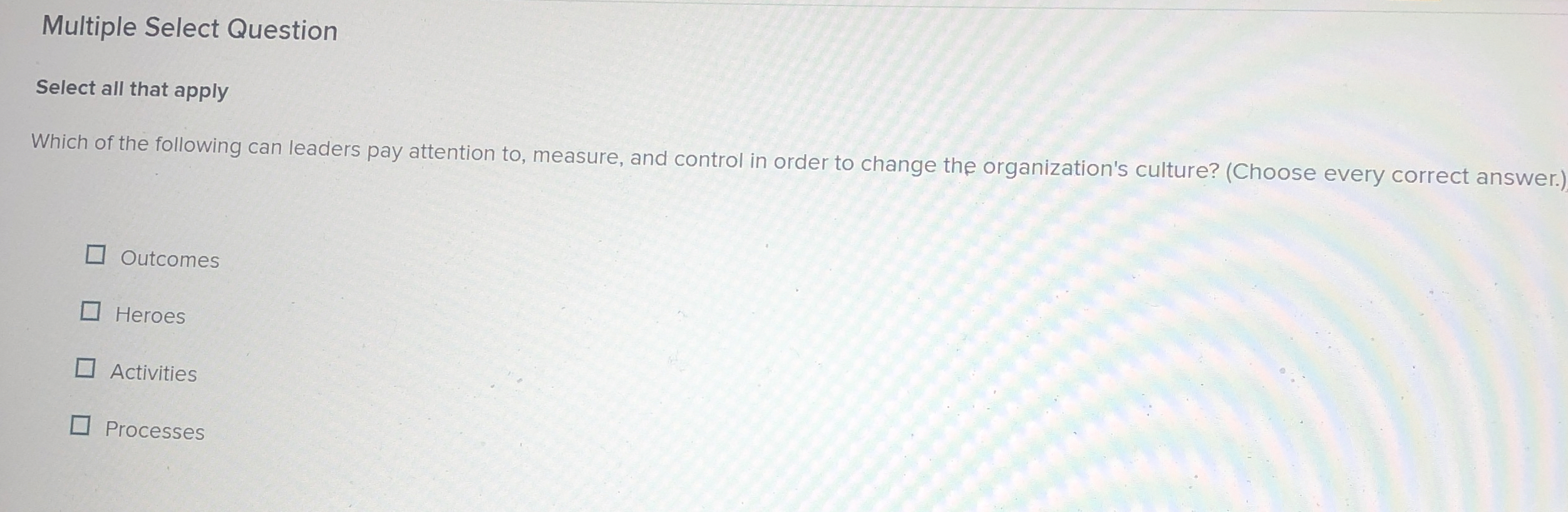  Multiple Select Question Select all that apply Which of the following