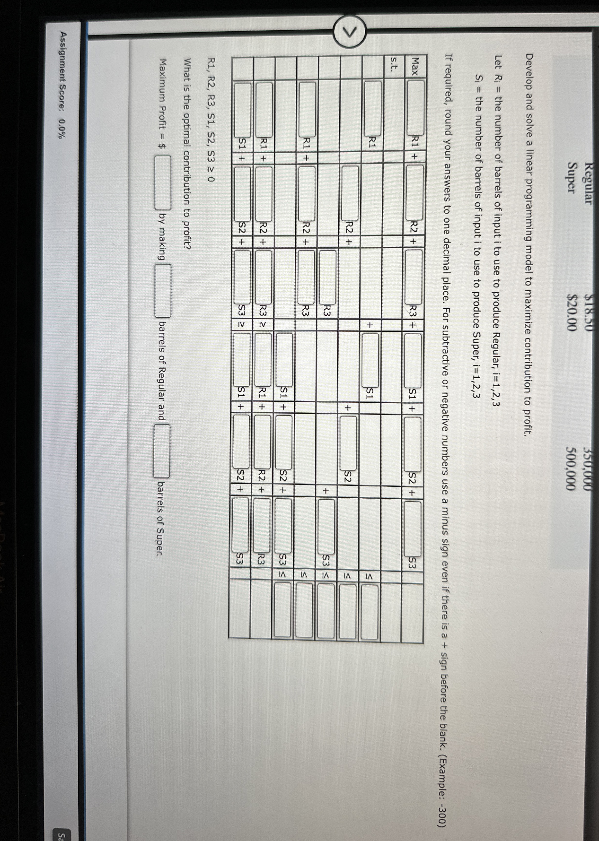  Topic 4- Linear Programming: Appli eBook Problem 9-1590 while super must