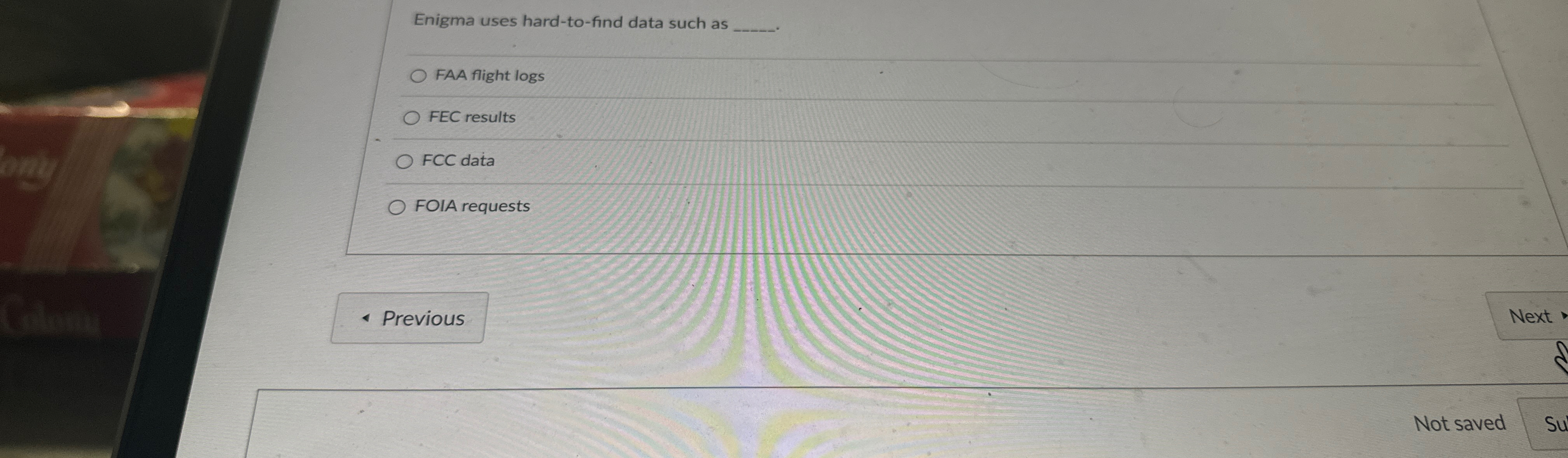  Enigma uses hard-to-find data such as q, FAA flight logs FEC