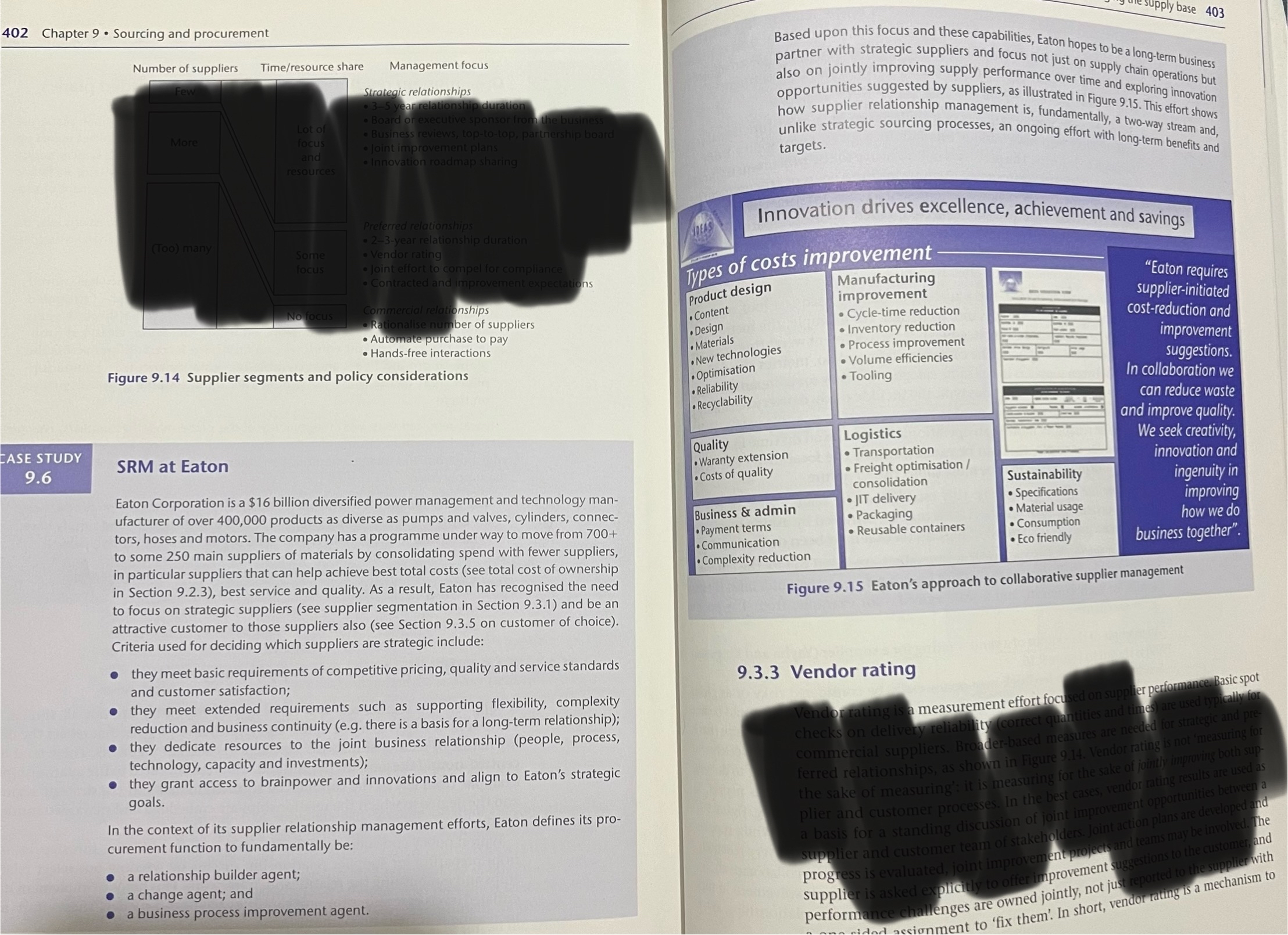  402 Chapter 9* Sourcing and procurement Figure 9.14 Supplier segments and