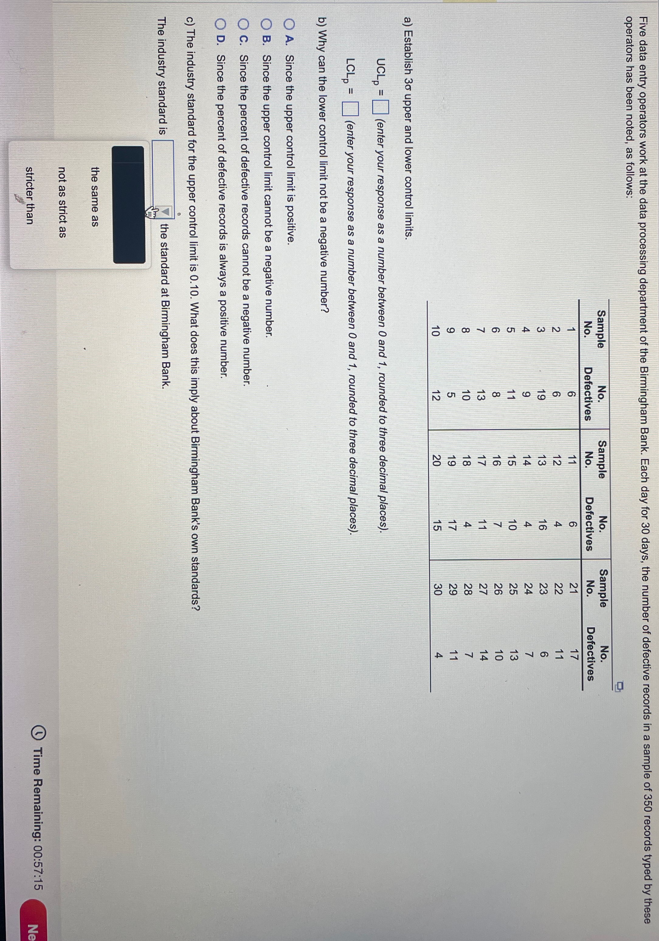  Five data entry operators work at the data processing department of