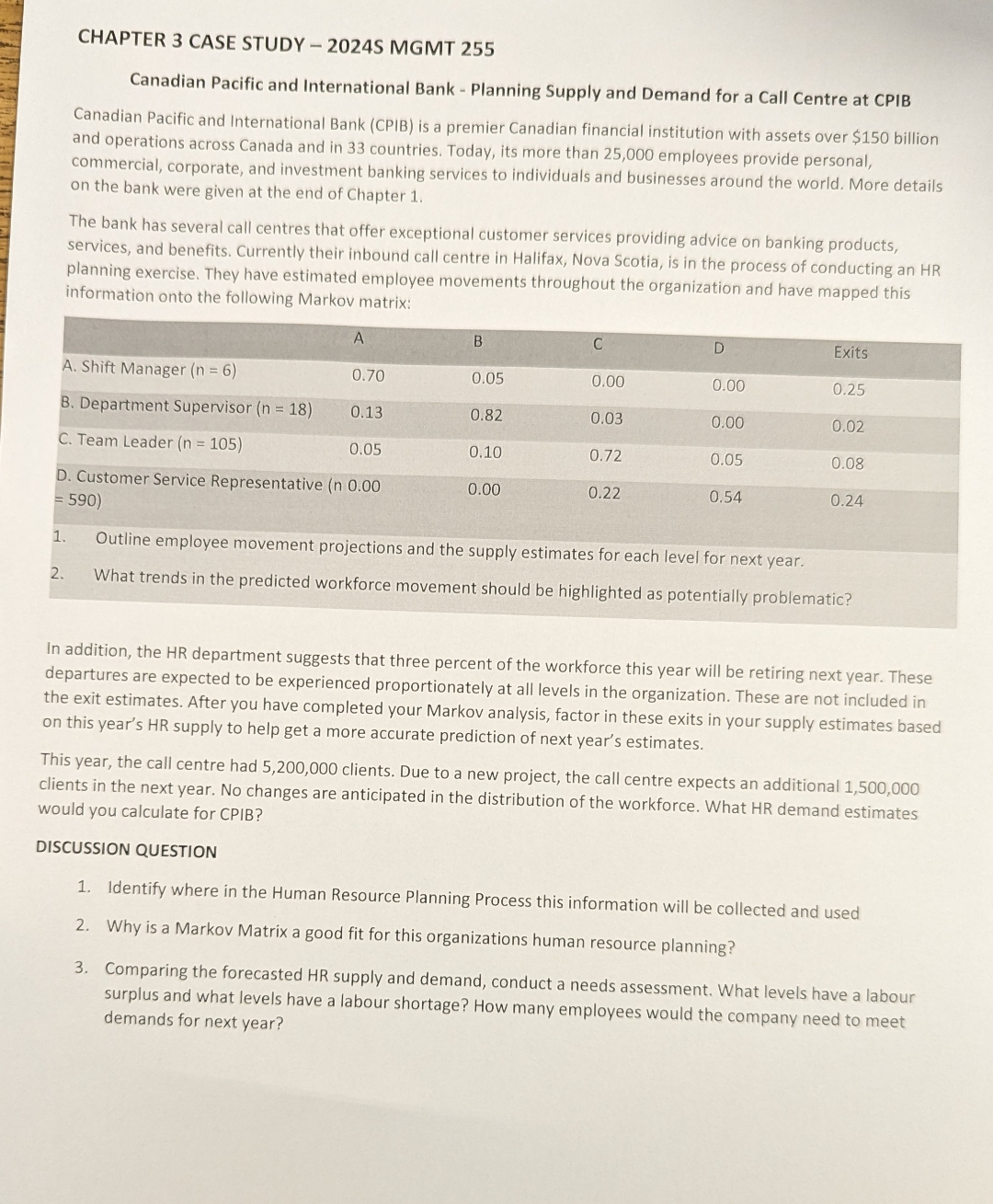  CHAPTER 3 CASE STUDY -2024S MGMT 255 Canadian Pacific and International