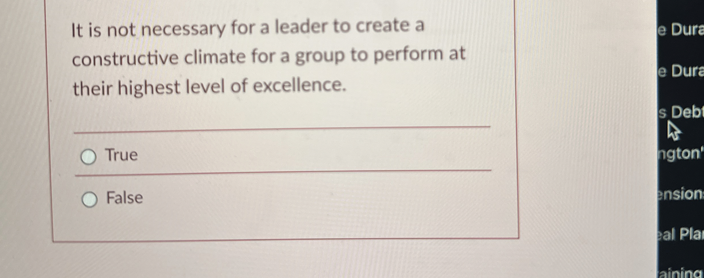  It is not necessary for a leader to create a constructive