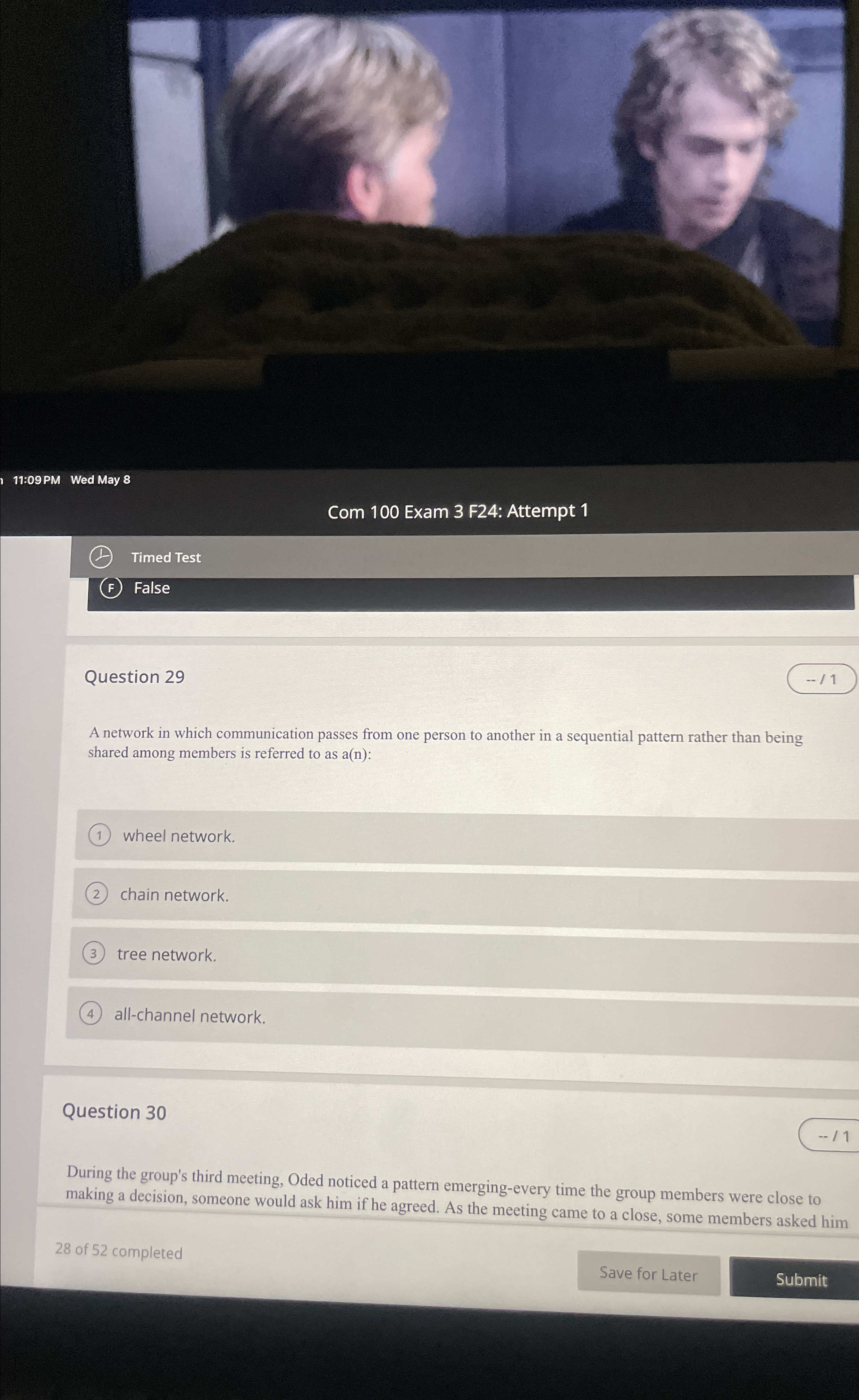  11:09 PM Wed May 8 Com 100 Exam 3 F24: Attempt