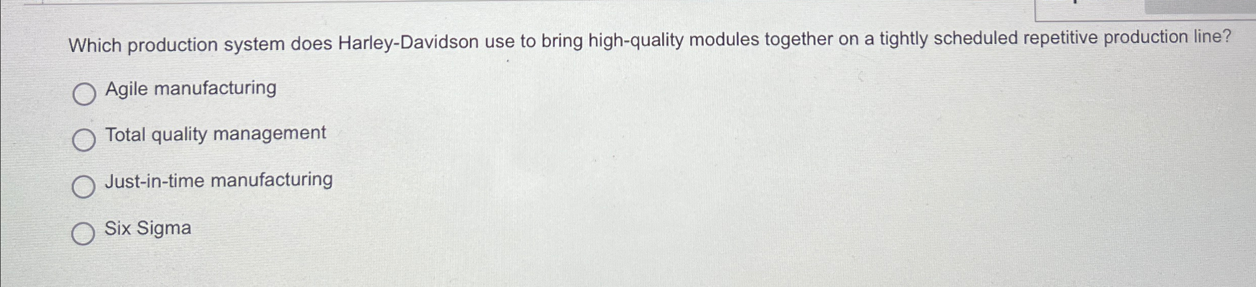  Which production system does Harley-Davidson use to bring high-quality modules together