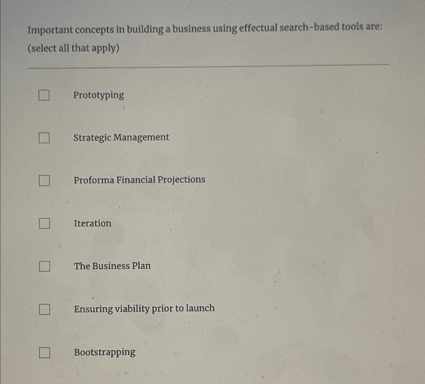  Important concepts in building a business using effectual search-based tools are: