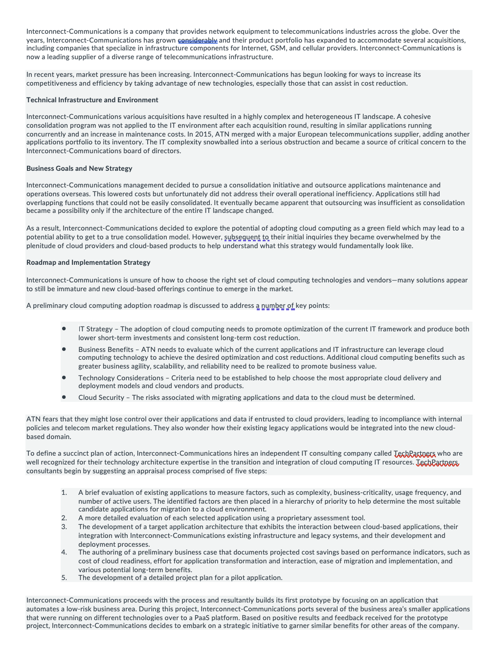  What drove Interconnect-Communications to consider using cloud computing as an alternative