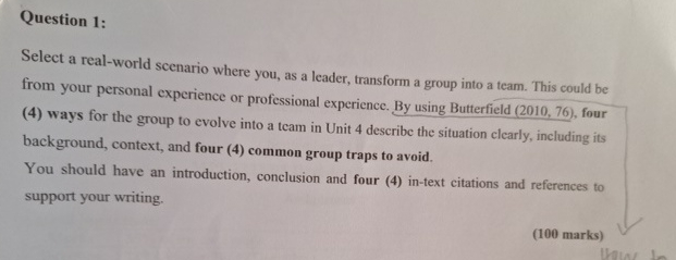  Question 1: Select a real-world scenario where you, as a leader,
