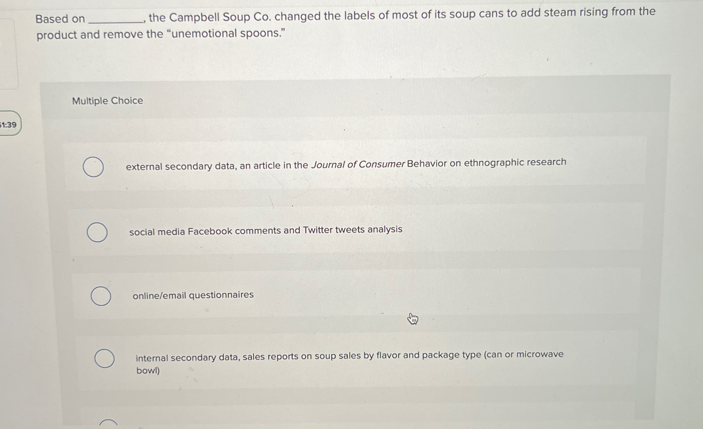  Based on the Campbell Soup Co. changed the labels of most
