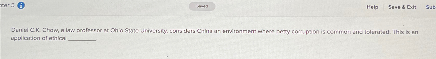  Daniel C.K. Chow, a law professor at Ohio State University, considers