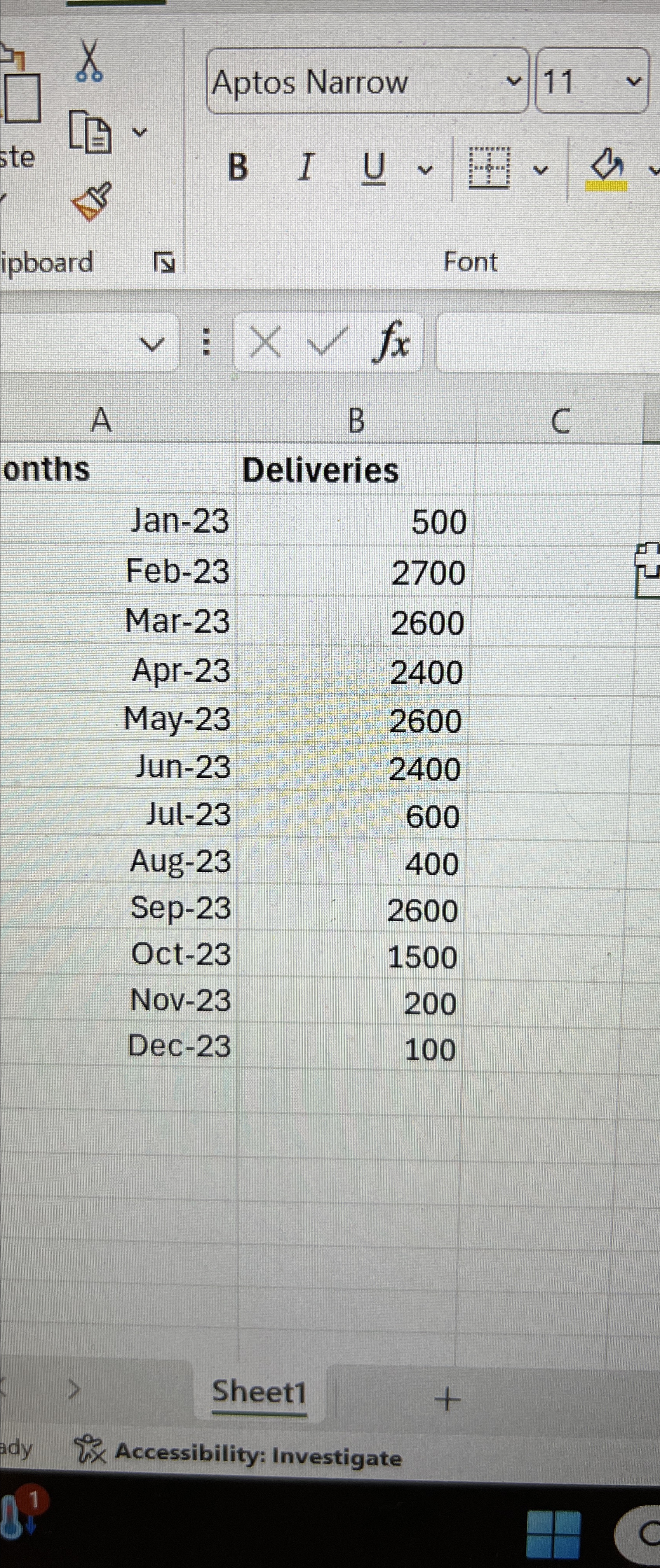  Based on the below data how would I create a time