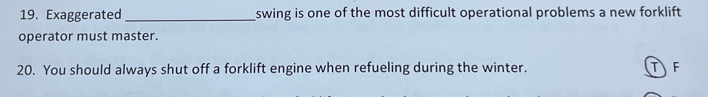  Exaggerated ______ swing is one of the most difficult operational problems