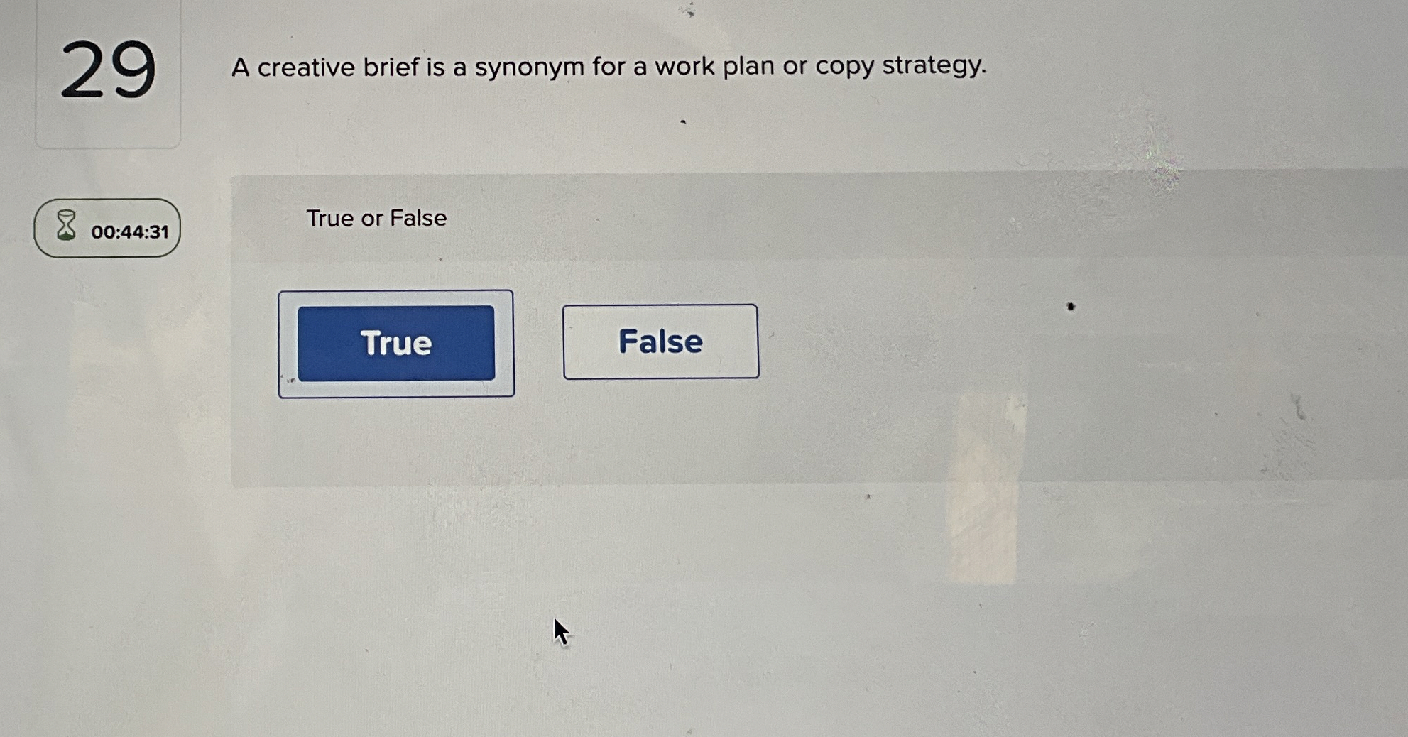  29 A creative brief is a synonym for a work plan