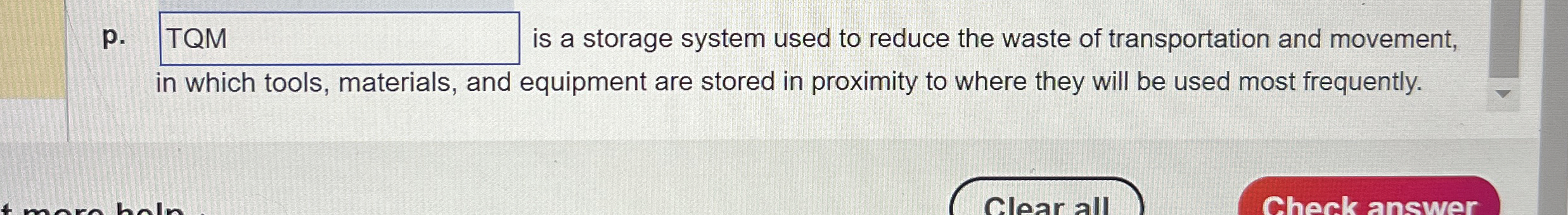  p. is a storage system used to reduce the waste of