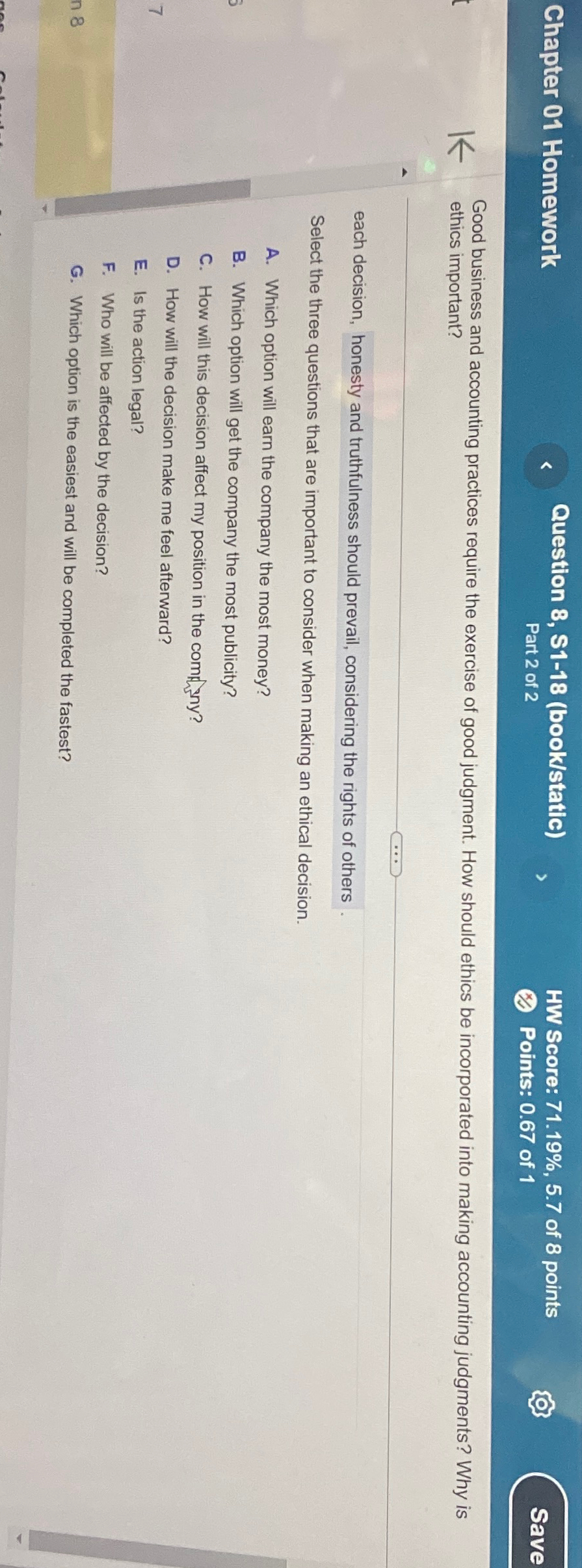  Chapter 01 Homework Question 8, S1-18(book/static) HW Score: 71.19%,5.7 of 8