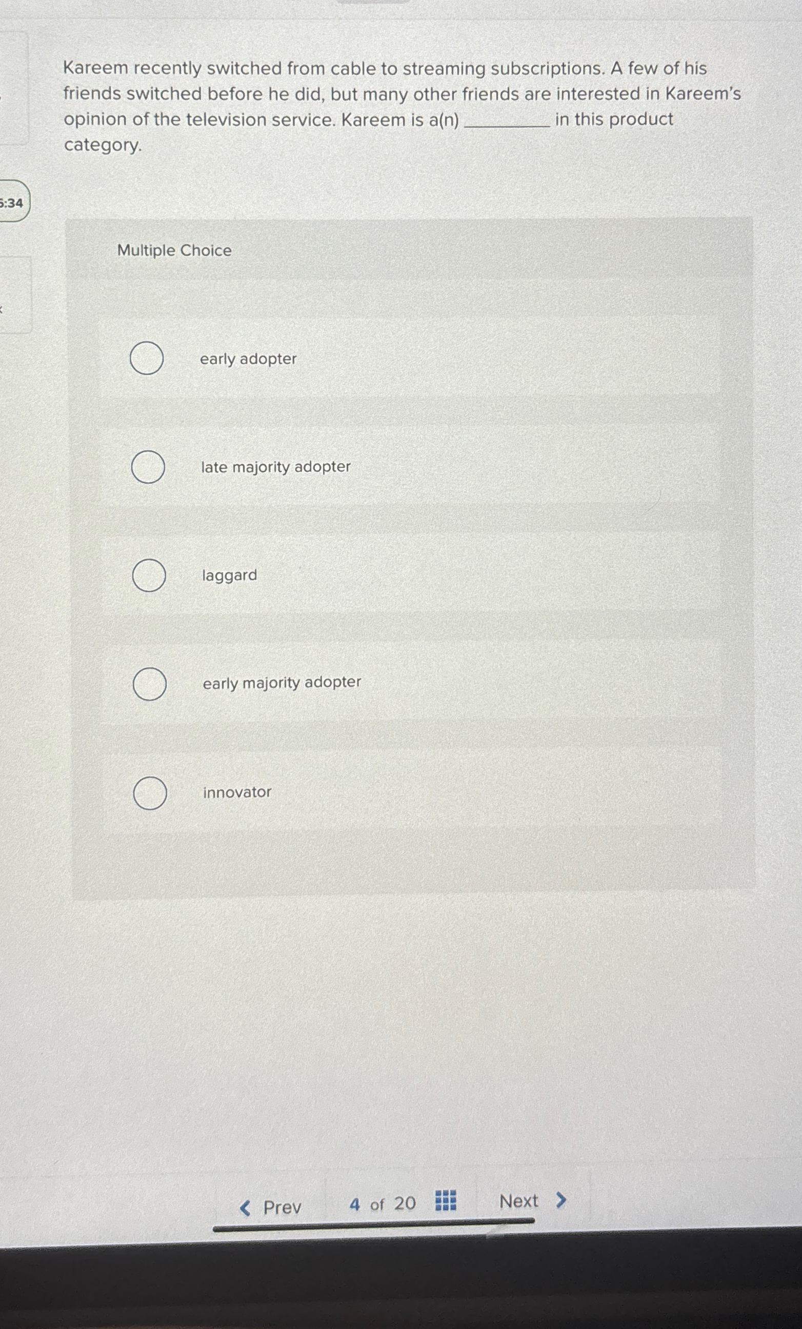  Kareem recently switched from cable to streaming subscriptions. A few of