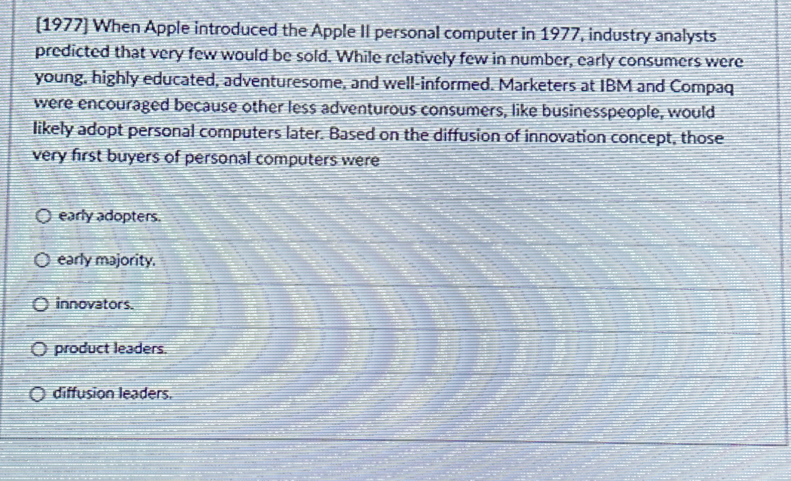  (1977) When Apple introduced the Apple Il personal computer in 1977,