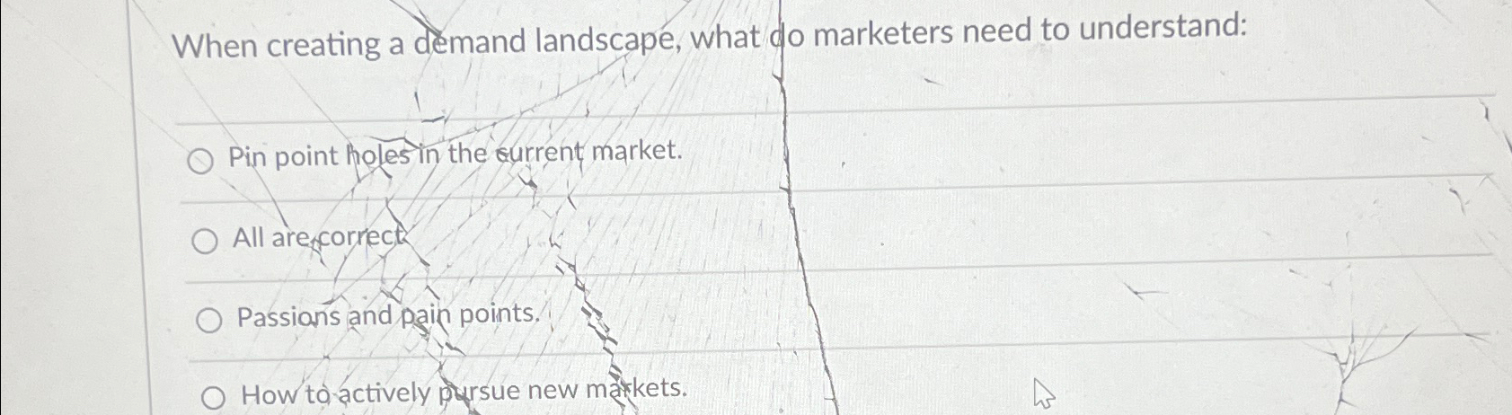  When creating a demand landscape, what do marketers need to understand: