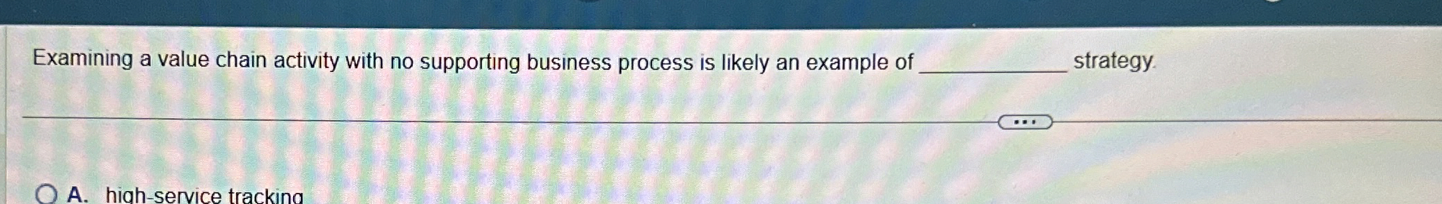  Examining a value chain activity with no supporting business process is