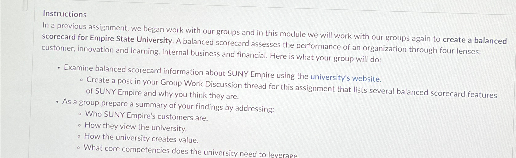  Instructions In a previous assignment, we began work with our groups