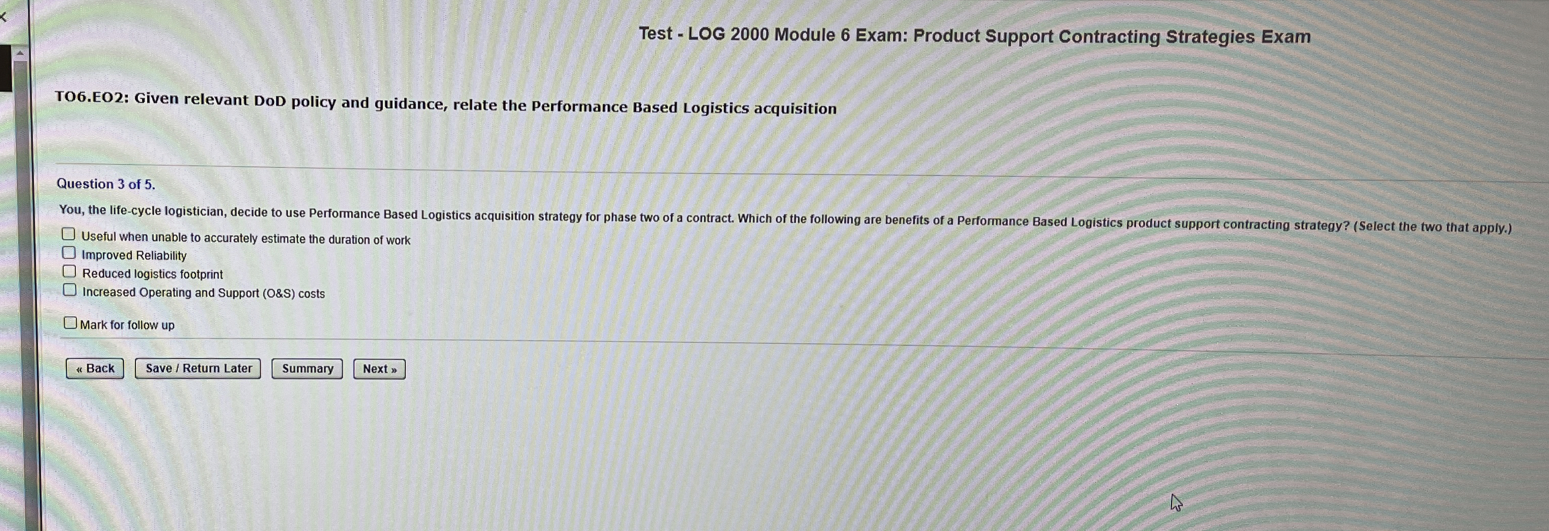  TO6.EO2: Given relevant DoD policy and guidance, relate the Performance Based
