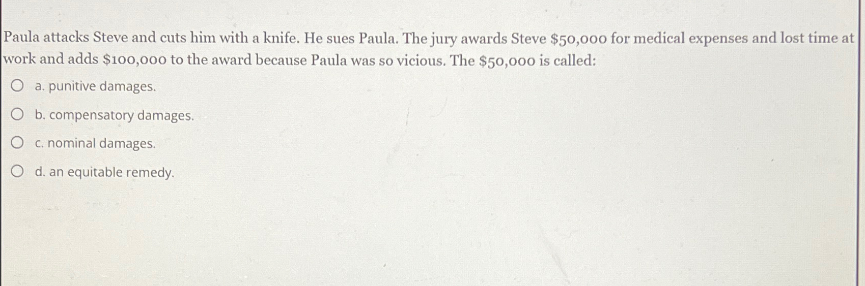  Paula attacks Steve and cuts him with a knife. He sues