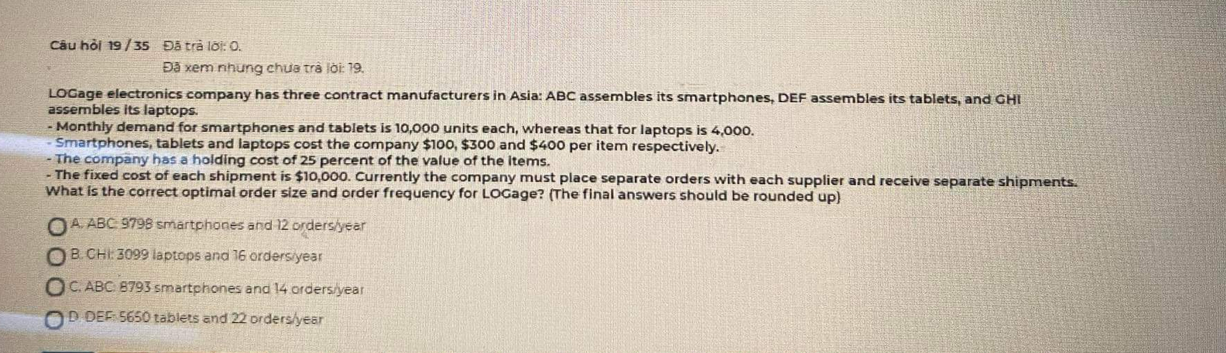  Cu hi 19/35trlor:0. D xem nhung chue tr loi: 79. LOGage