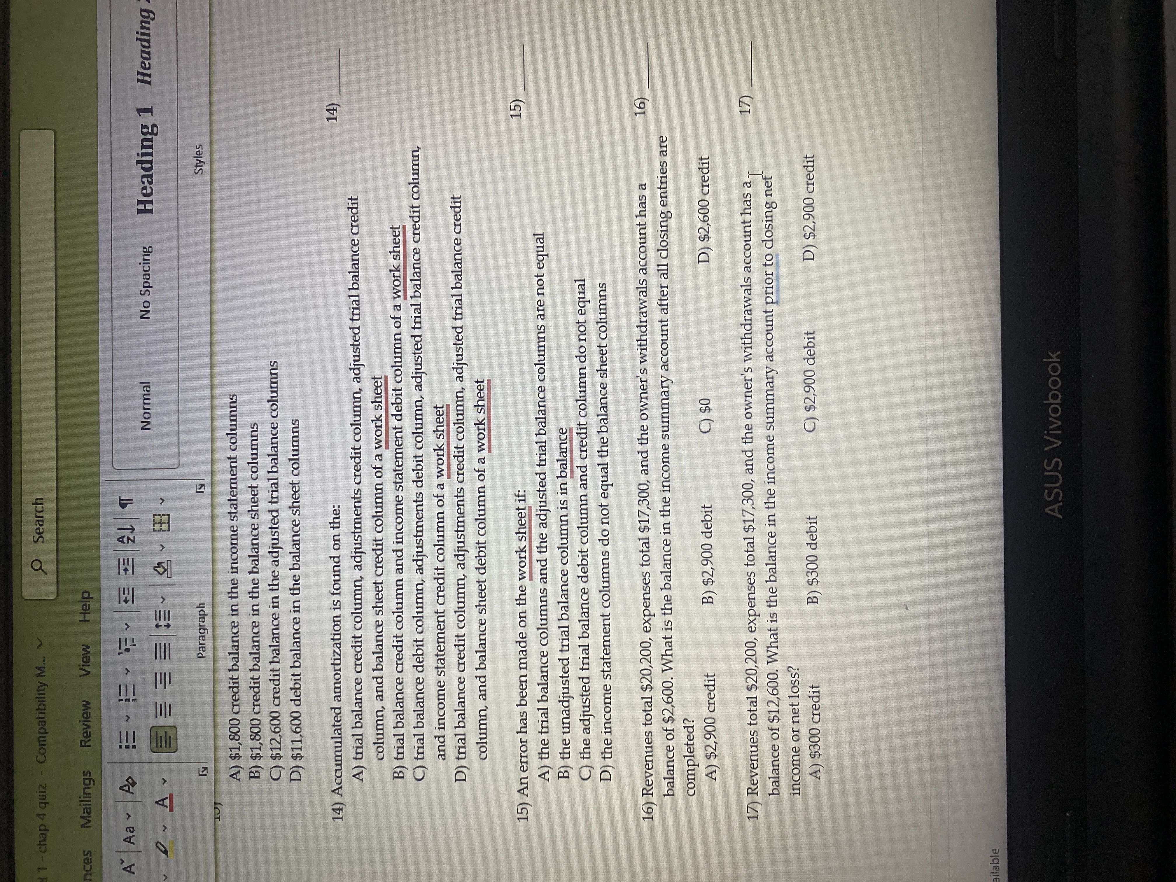 An error has 1 1 - chap 4 quiz - Compatibility M..