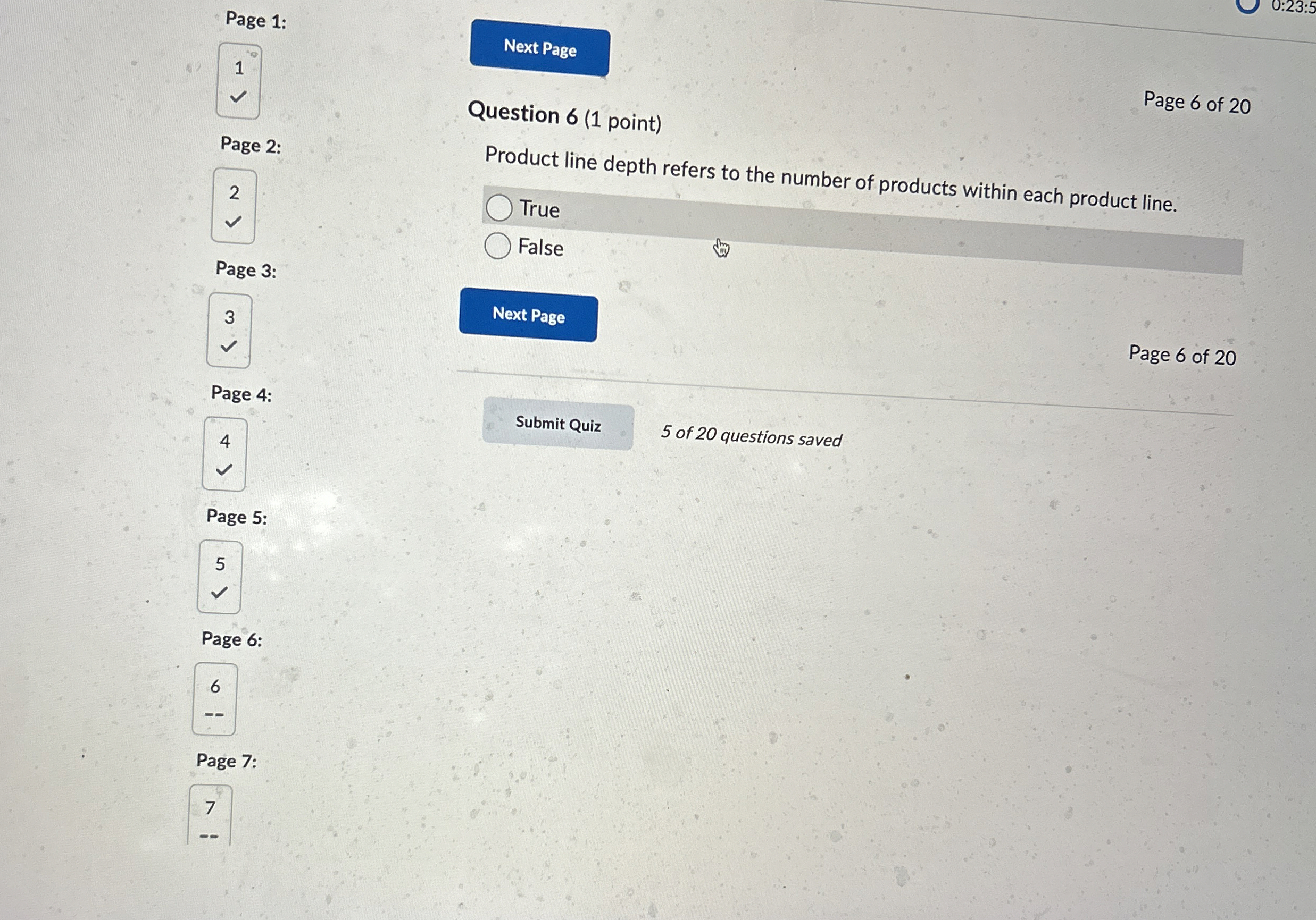  Question 6(1 point) Product line depth refers to the number of