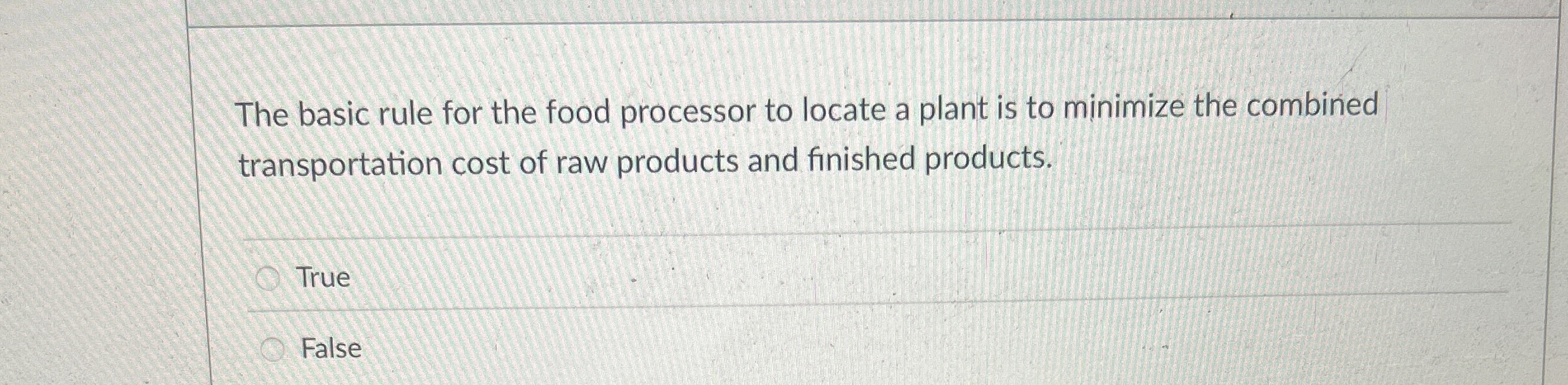  The basic rule for the food processor to locate a plant